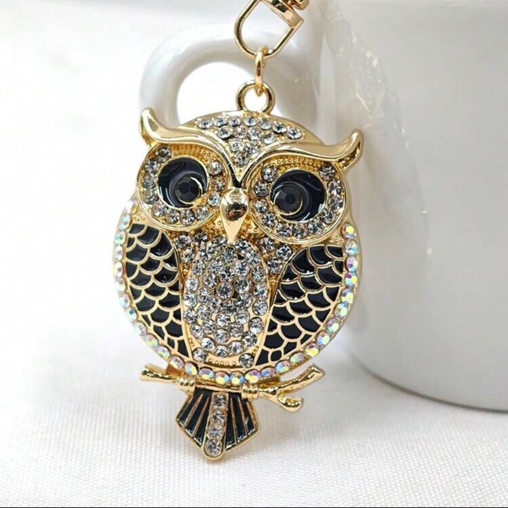 Gold Owl Bag Charm